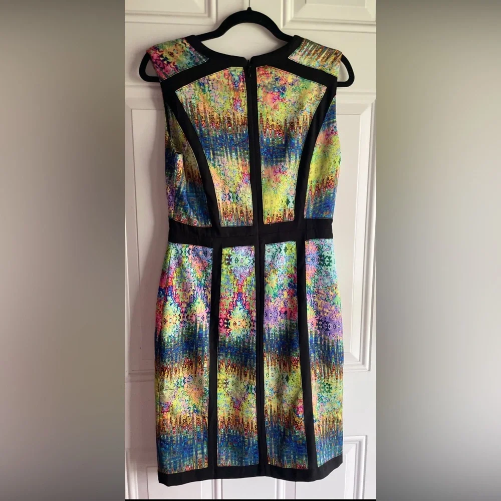 Sale💃🔥 NWT STUNNING Multicolored Kaleidoscope Midi Sheath Dress - Picture 5 of 10
